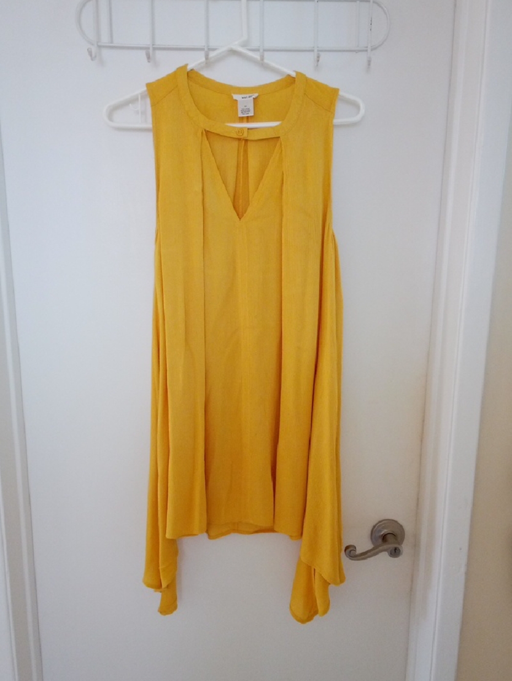 Wet Seal Mustard Yellow Asymmetrical Sleeveless Dress